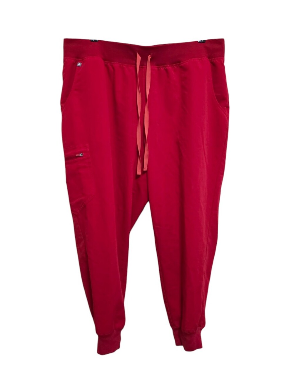 Figs High Waisted Zamora Jogger Scrub Pants in Pop Red Size 3XL Petite